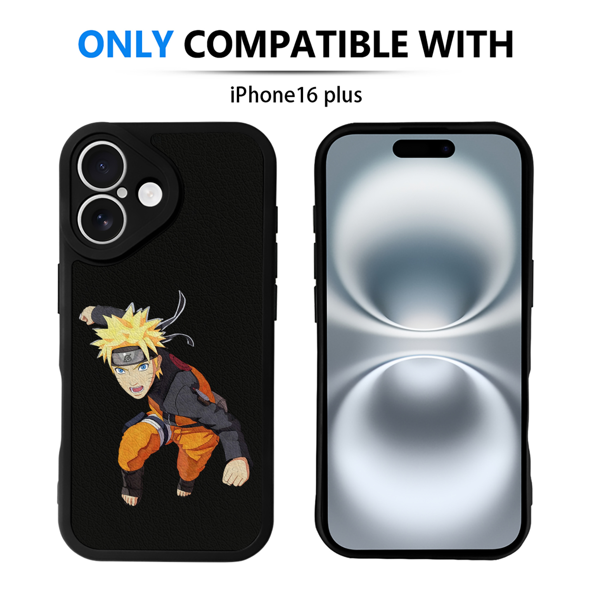 （画像用） NARUTO -ナルト- うずまき ナルト Uzumaki Naruto 【iPhone 16シリーズ対応】シリコンスマホケース（レザー調） 材質：シリコン